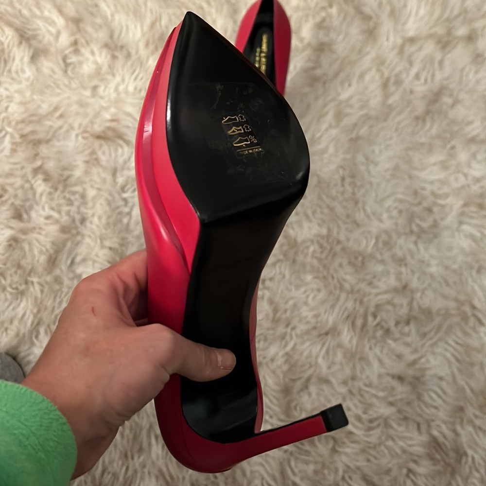 SAINT LAURENT JANIS LEATHER PLATFORM PUMPS - Picture 9 of 9